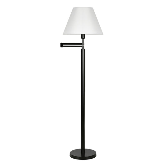 Black Swing Arm Floor Lamp w/ Shade