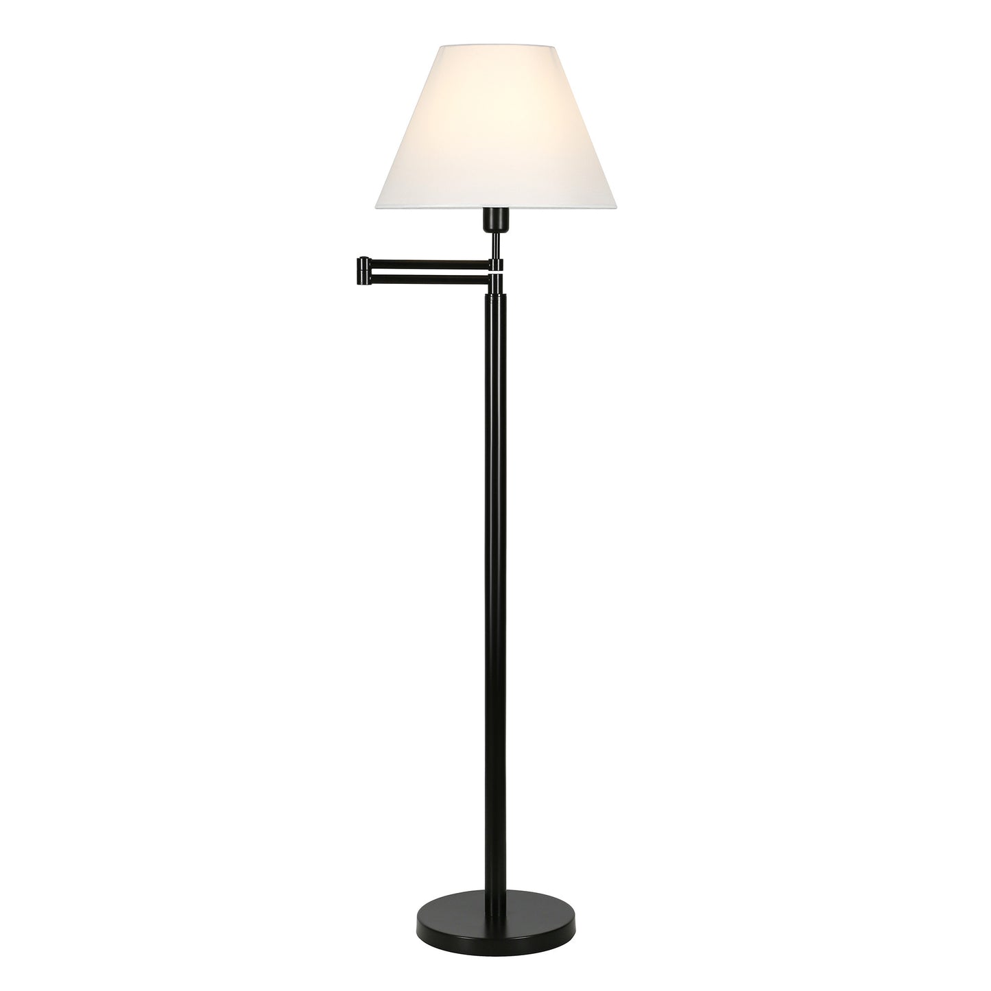 Black Swing Arm Floor Lamp w/ Shade