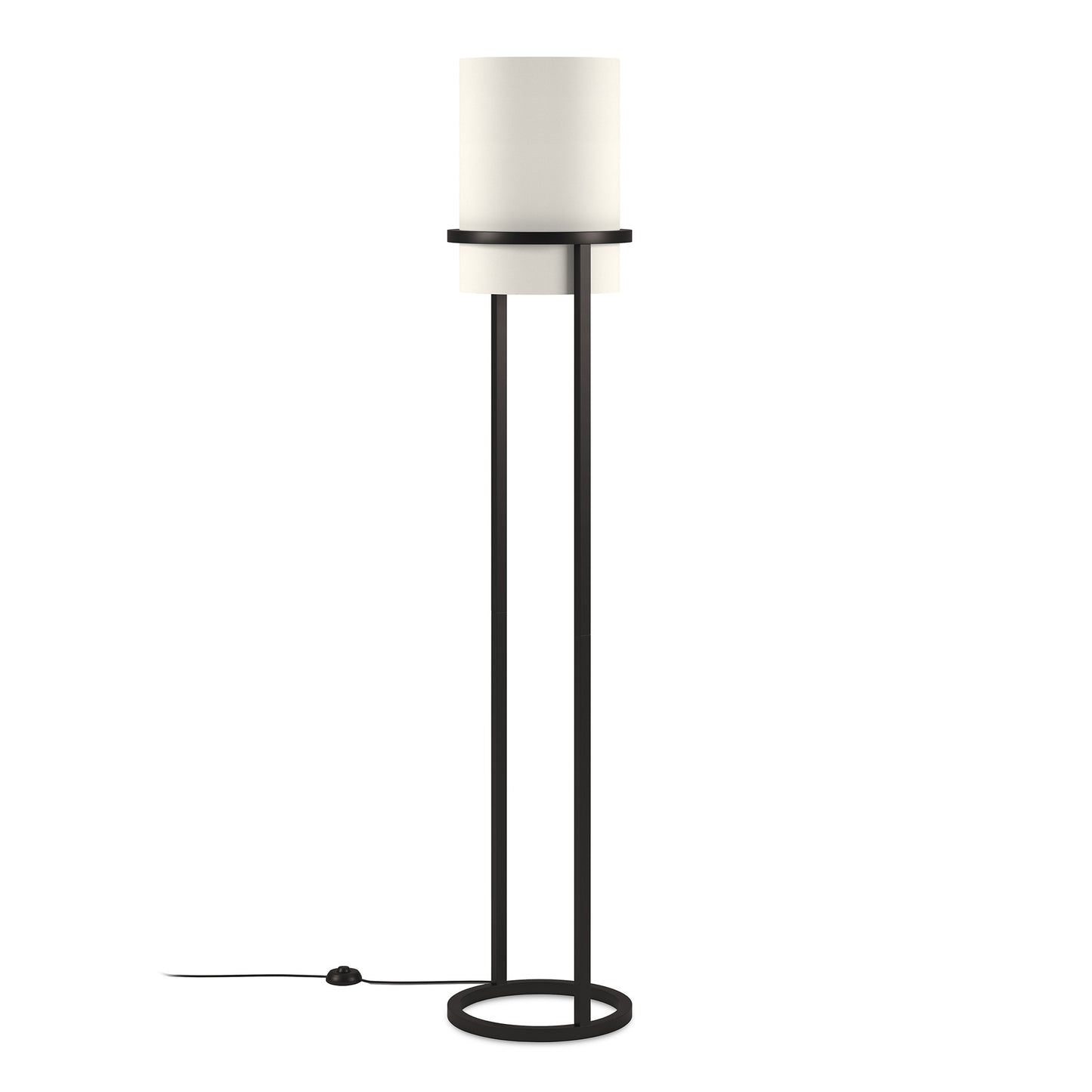 Black Column Floor Lamp w/ White Shade