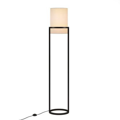 Black Column Floor Lamp w/ White Shade