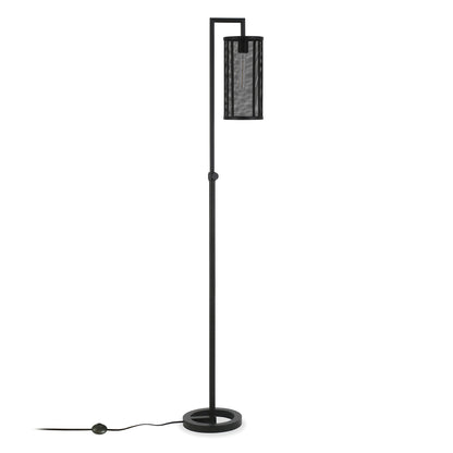 Black Floor Lamp w/ Black Mesh Shade
