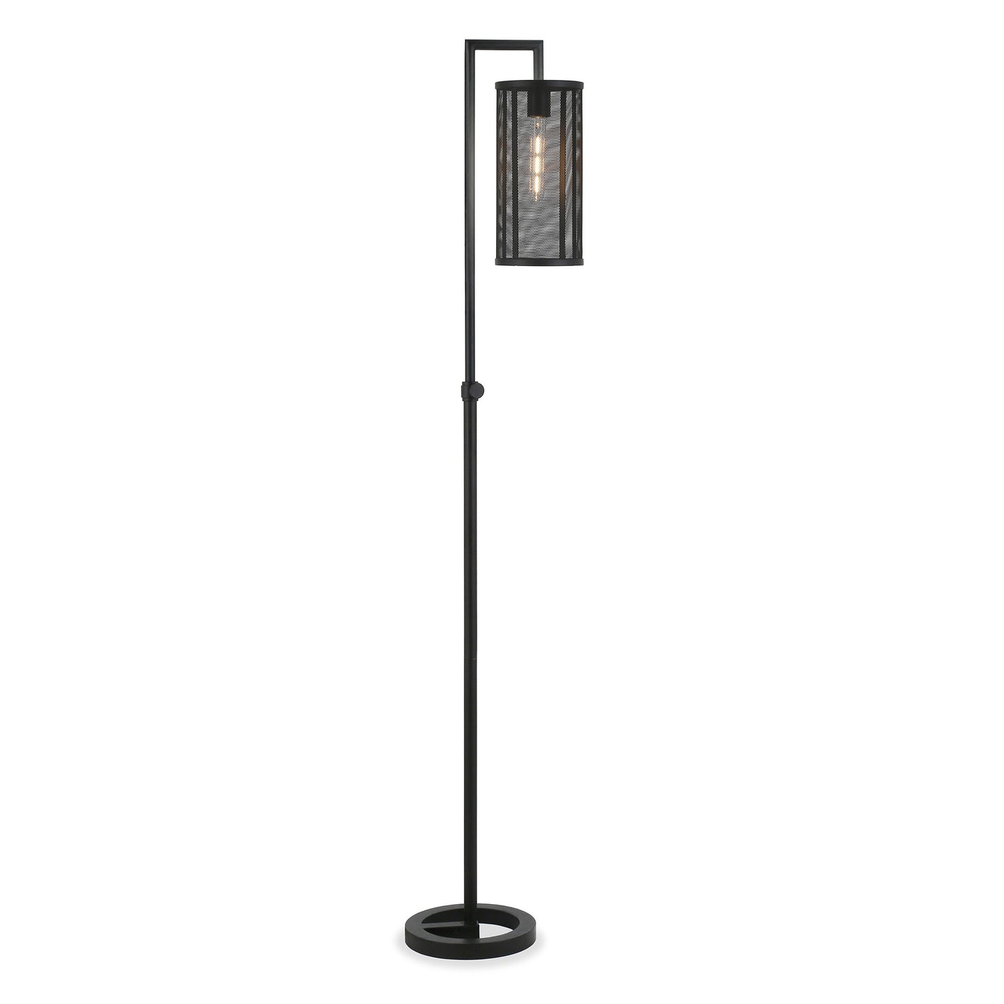 Black Floor Lamp w/ Black Mesh Shade