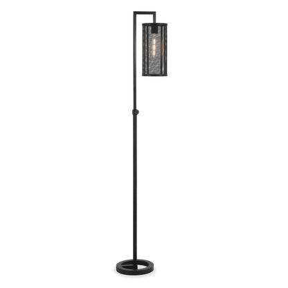 Black Floor Lamp w/ Black Mesh Shade