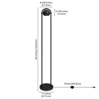 Black Column Floor Lamp w/ Black Shade