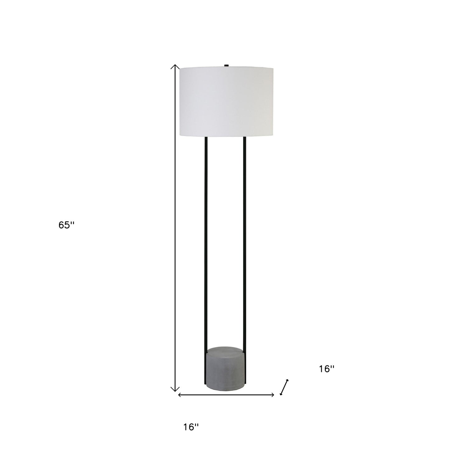 Black Column Floor Lamp w/ Shade
