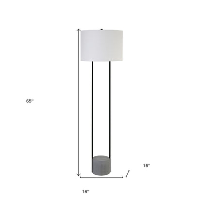 Black Column Floor Lamp w/ Shade