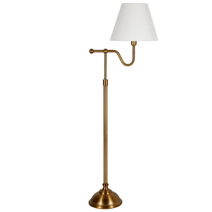 Brass Swing Arm Floor Lamp w/ Shade