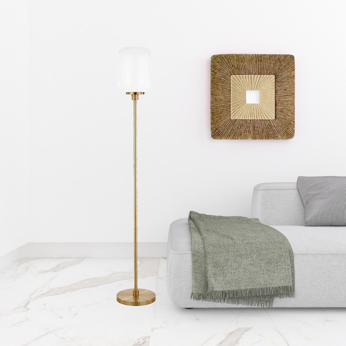 Brass Floor Lamp w/ Shade
