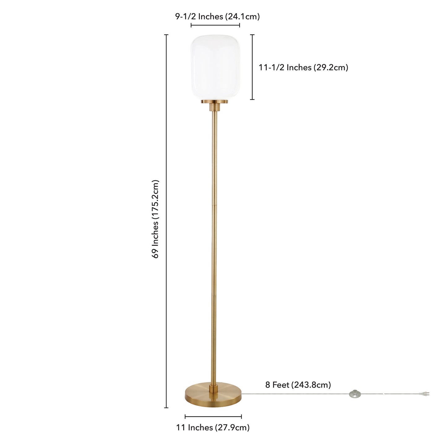 Brass Floor Lamp w/ Shade