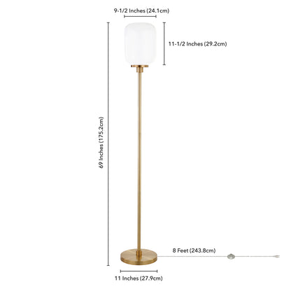 Brass Floor Lamp w/ Shade