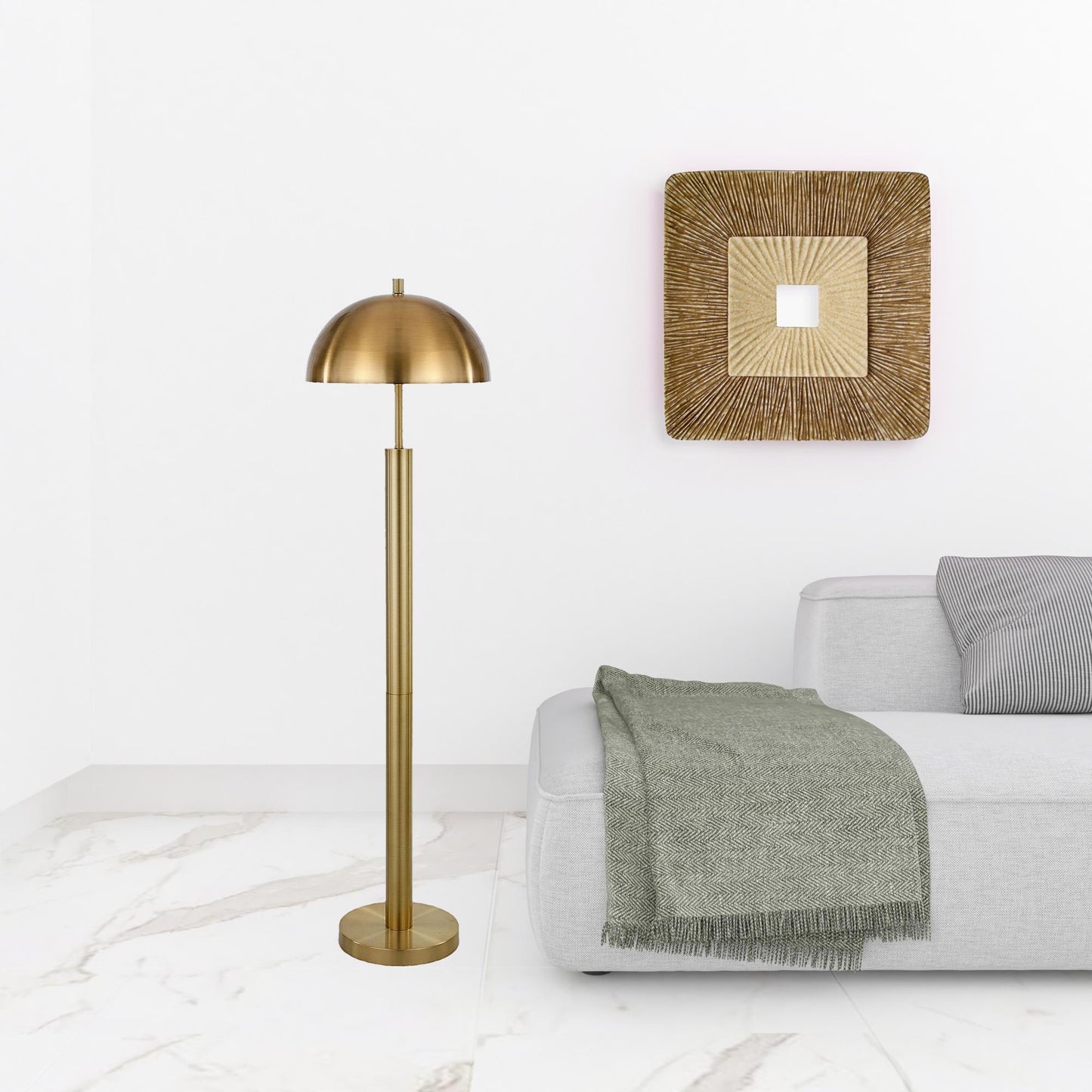Brass Floor Lamp w/ Shade