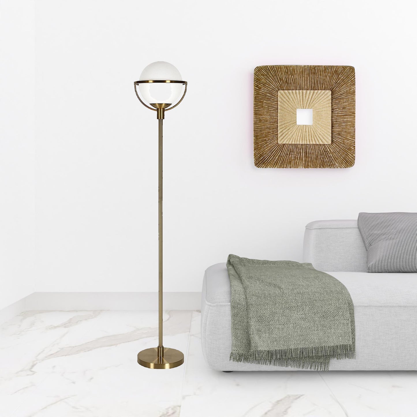 Brass Floor Lamp w/ Shade