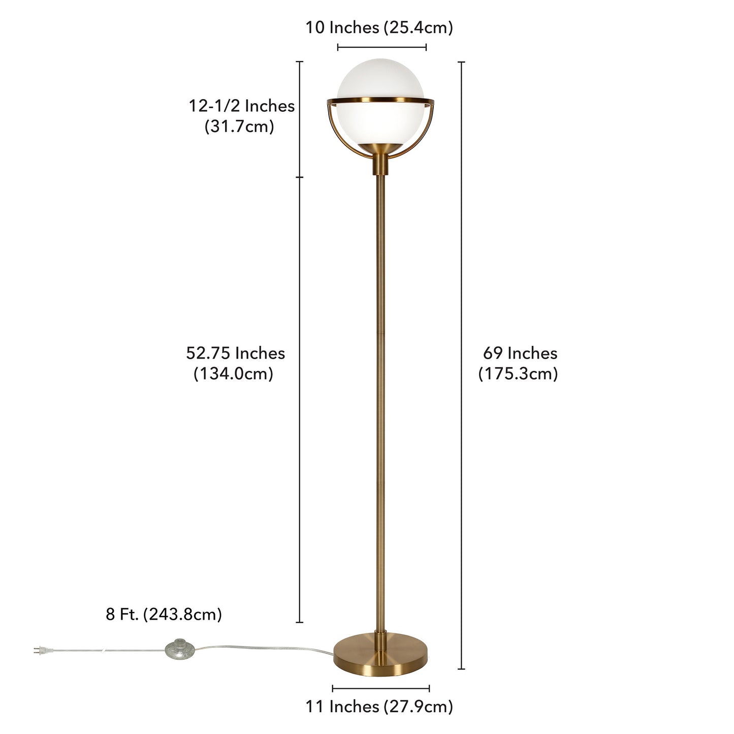 Brass Floor Lamp w/ Shade