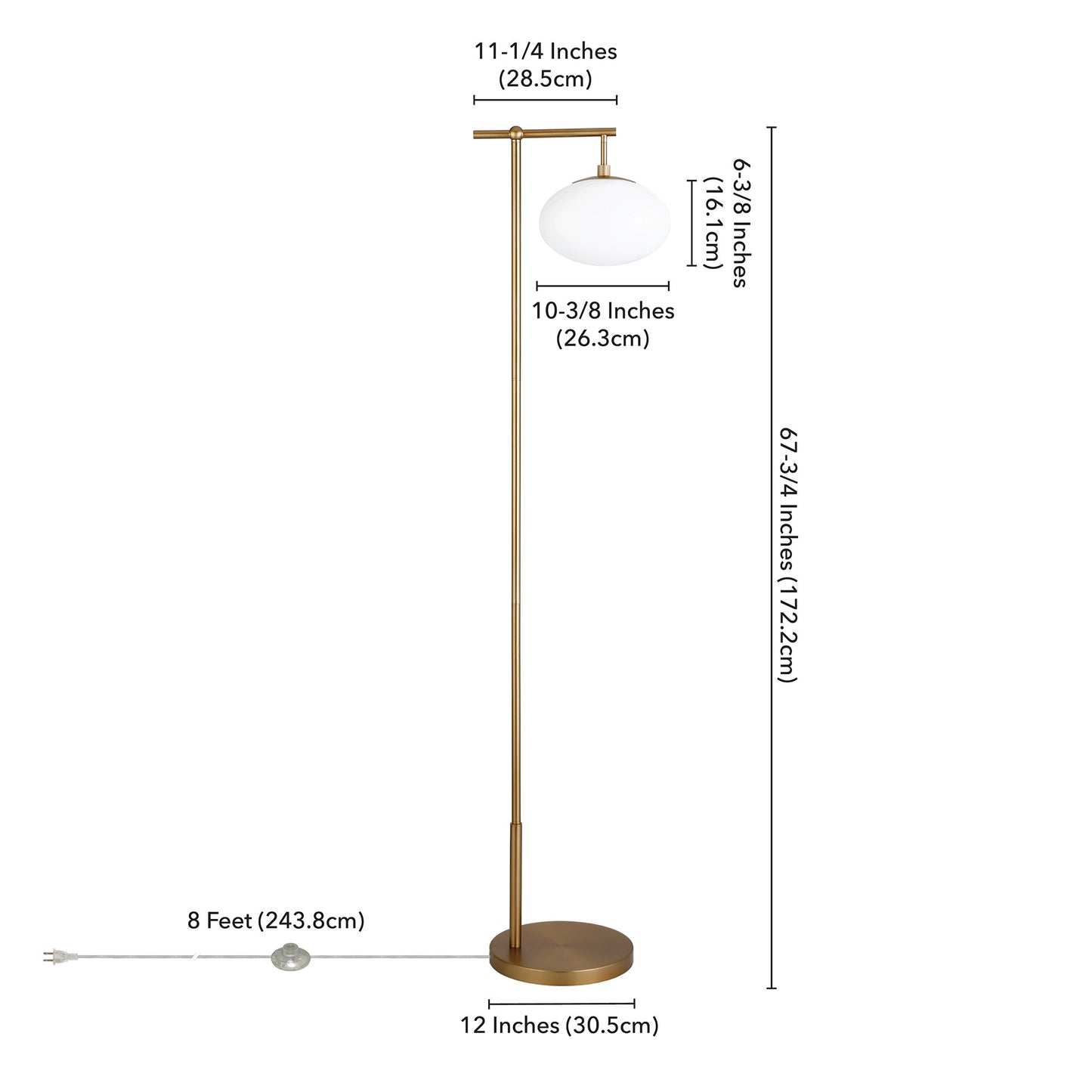 Brass Reading Floor Lamp w/ Shade