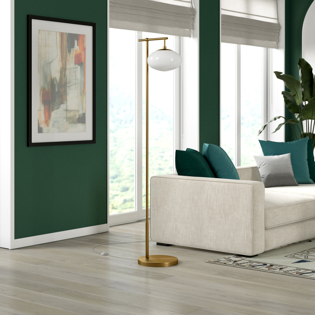 Brass Reading Floor Lamp w/ Shade