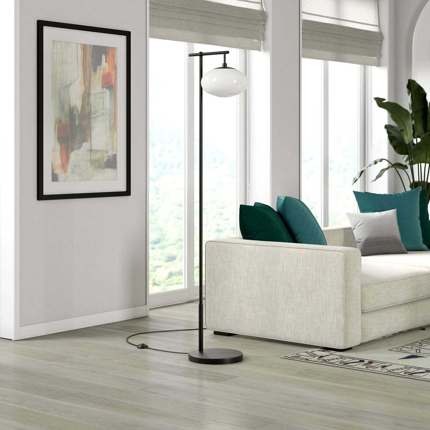 Black Reading Floor Lamp w/ Shade