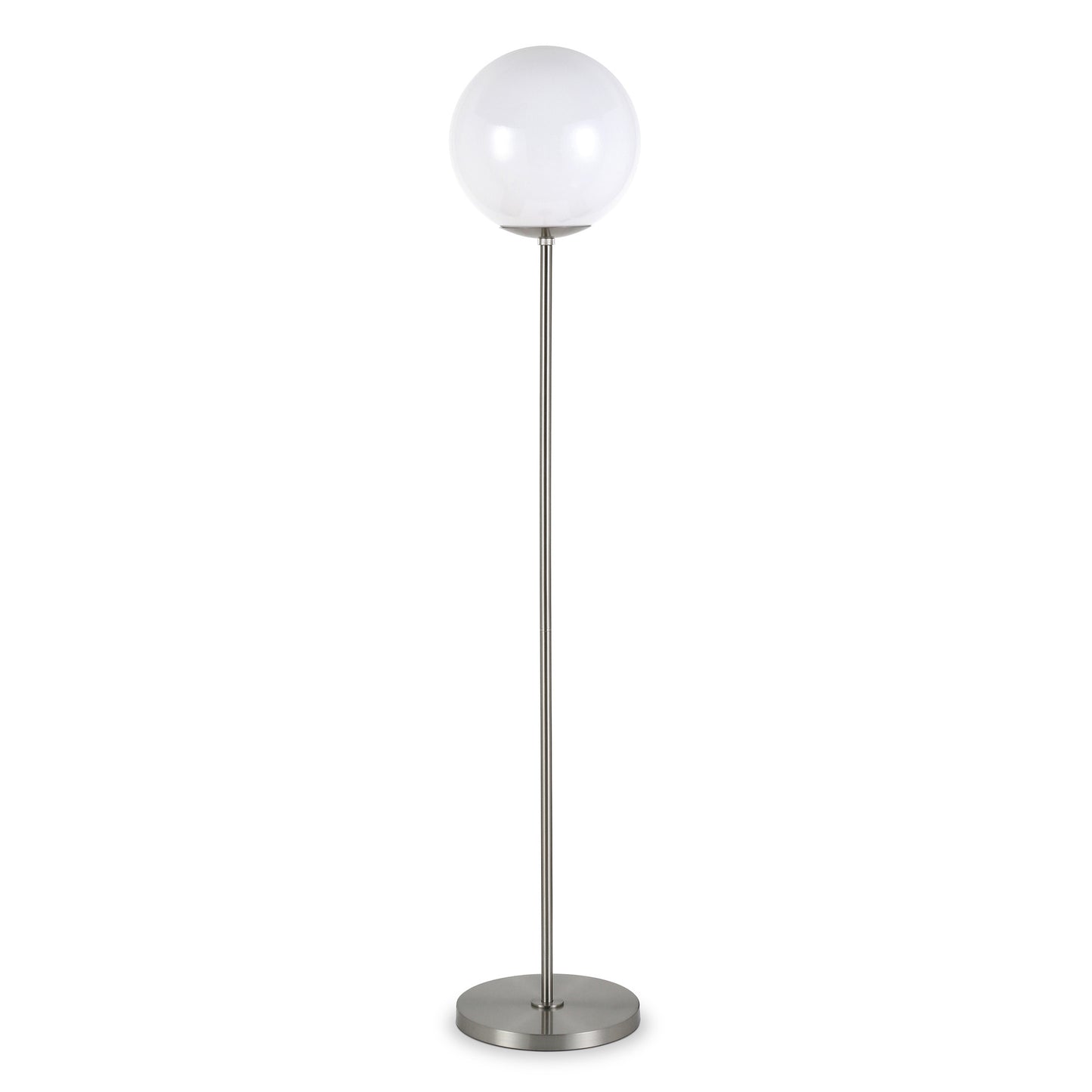 Nickel Floor Lamp w/ White Frosted Glass Shade