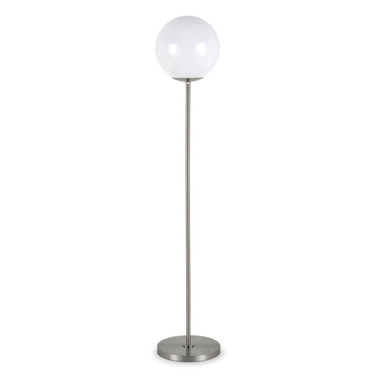 Nickel Floor Lamp w/ White Frosted Glass Shade