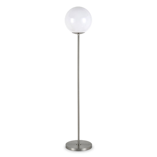 Nickel Floor Lamp w/ White Frosted Glass Shade