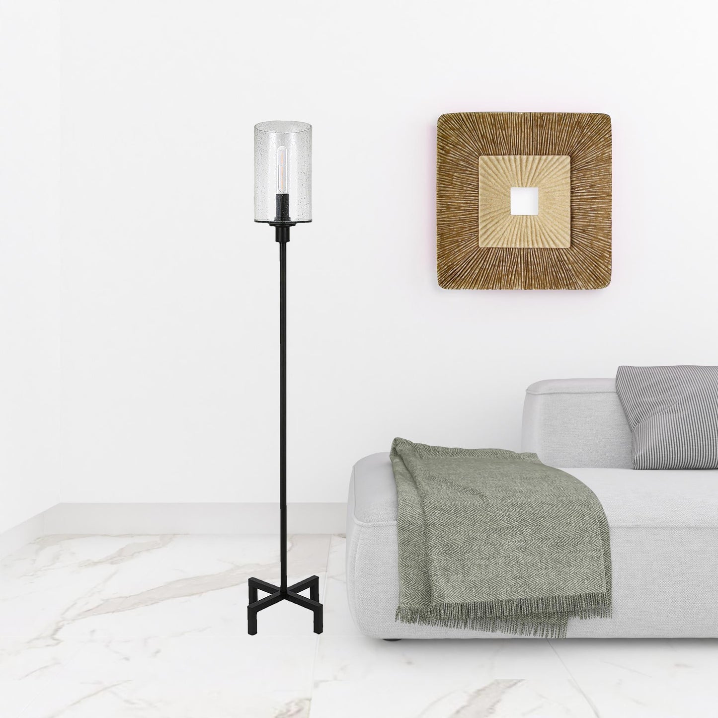 Black Torchiere Floor Lamp w/ Shade