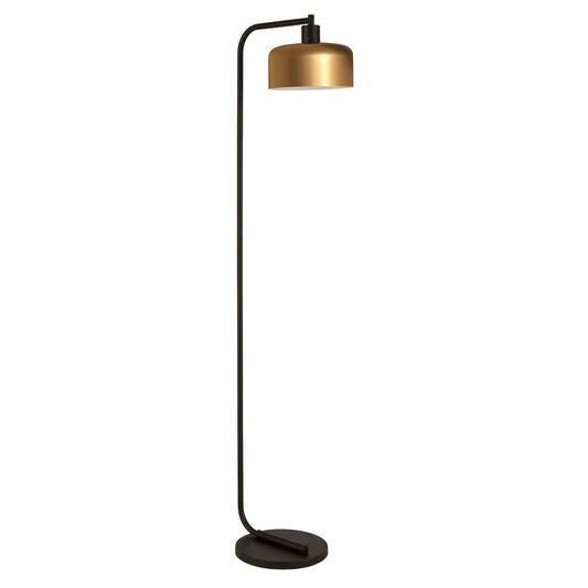 Black Floor Lamp w/ Brass Shade