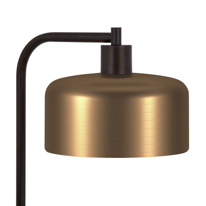 Black Floor Lamp w/ Brass Shade