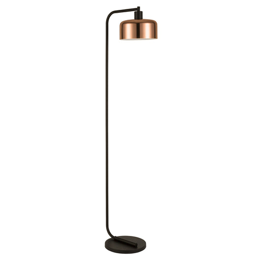 Black Floor Lamp w/ Copper Shade