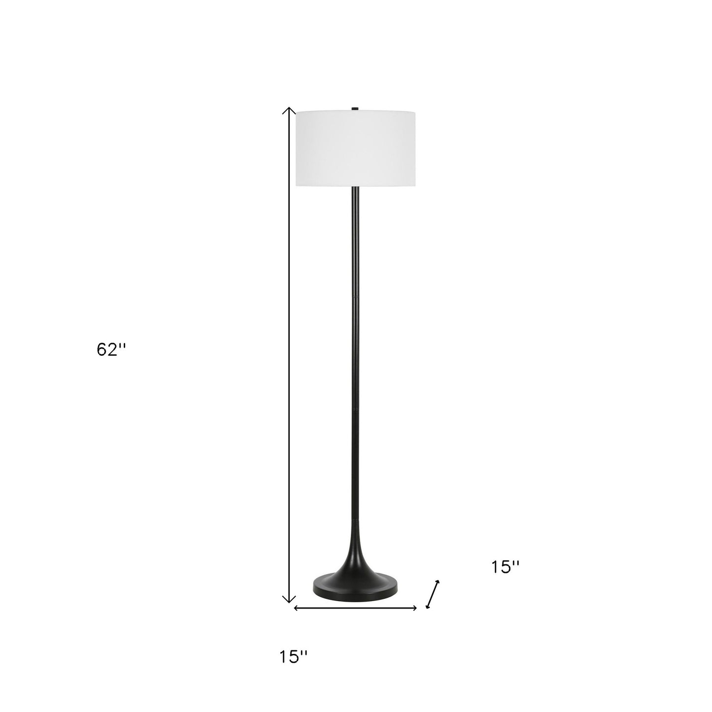 Black Floor Lamp w/ White Shade