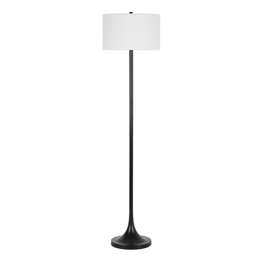 Black Floor Lamp w/ White Shade