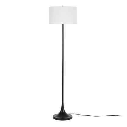 Black Floor Lamp w/ White Shade