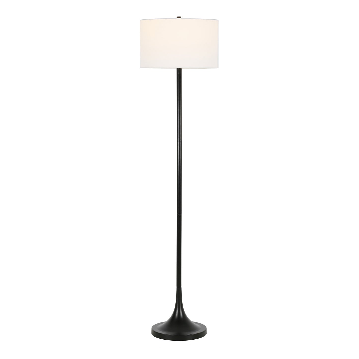 Black Floor Lamp w/ White Shade