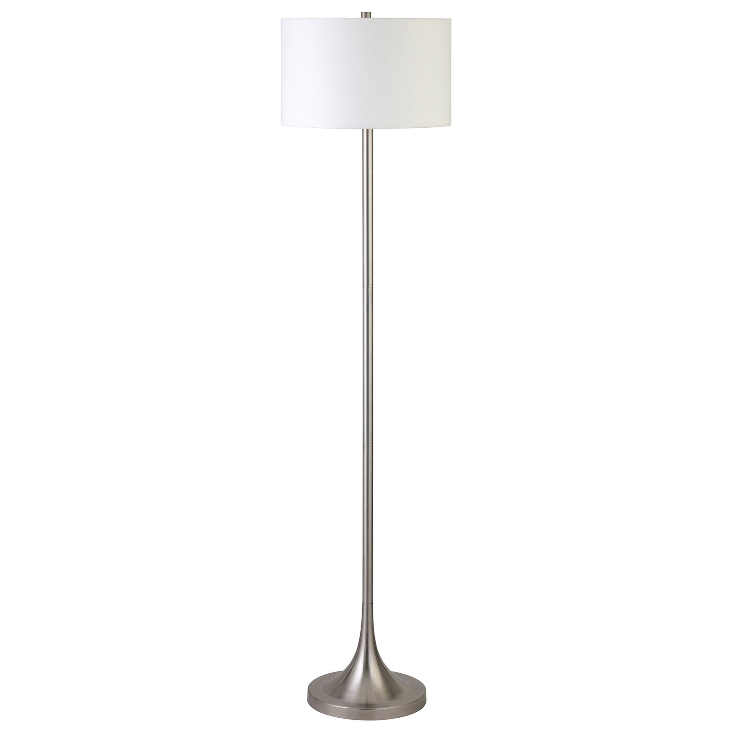 Nickel Floor Lamp w/ White Shade