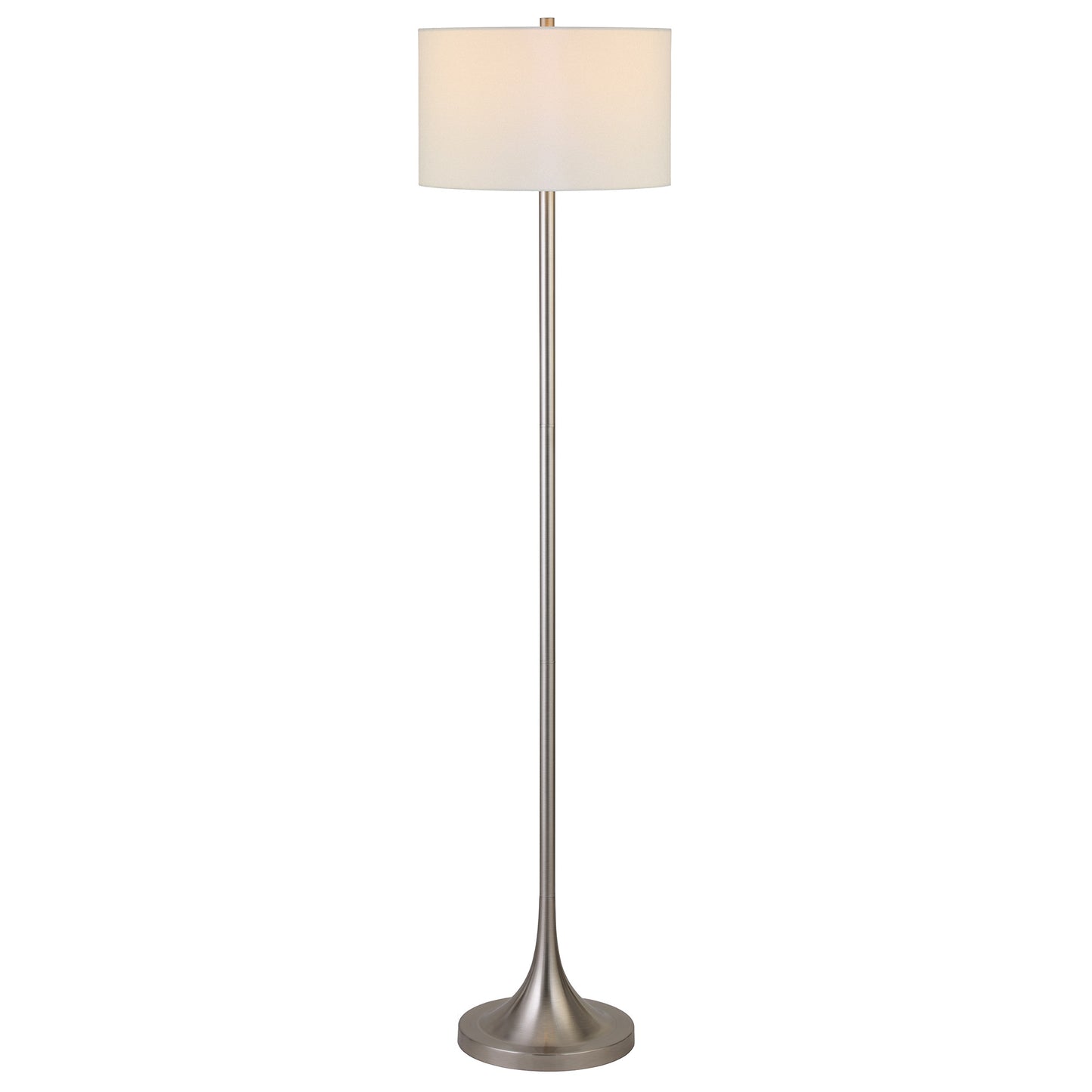 Nickel Floor Lamp w/ White Shade