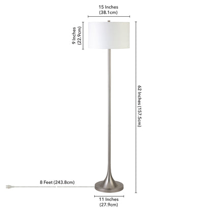Nickel Floor Lamp w/ White Shade