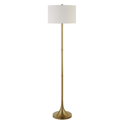 Brass Floor Lamp w/ White Shade