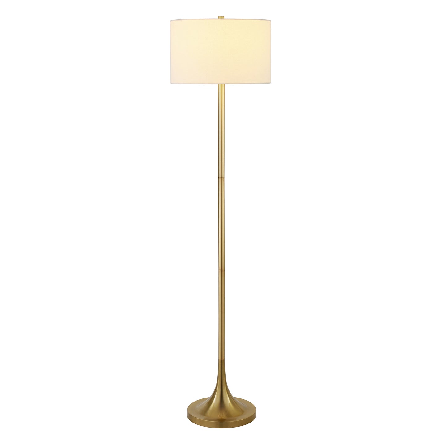 Brass Floor Lamp w/ White Shade