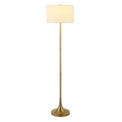 Brass Floor Lamp w/ White Shade