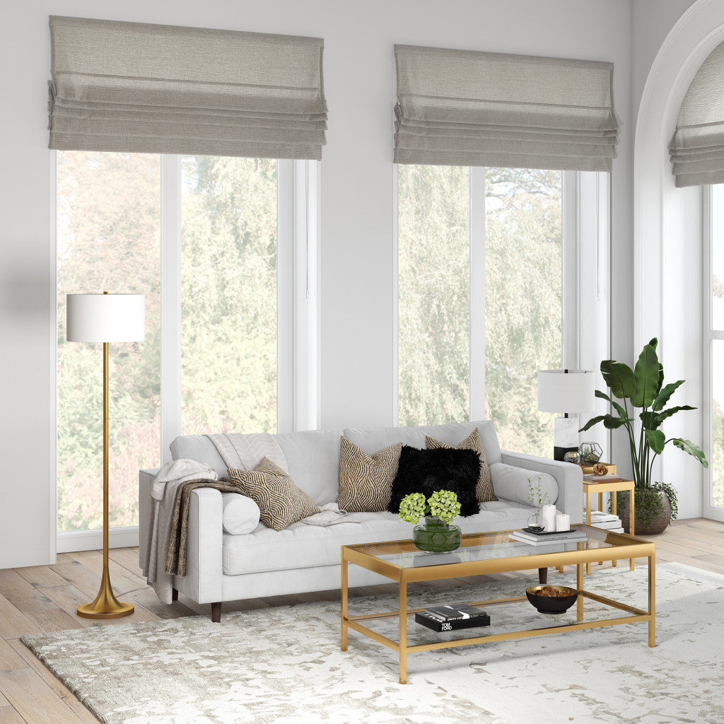Brass Floor Lamp w/ White Shade