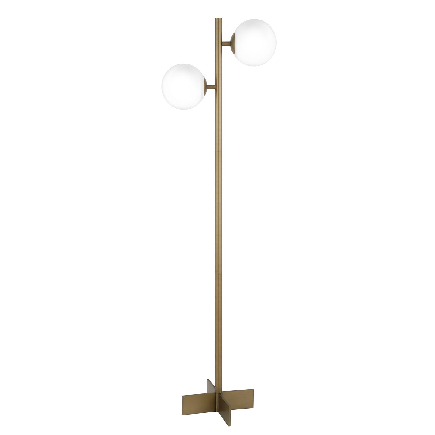 Brass 2-Light Tree Floor Lamp w/ Shade