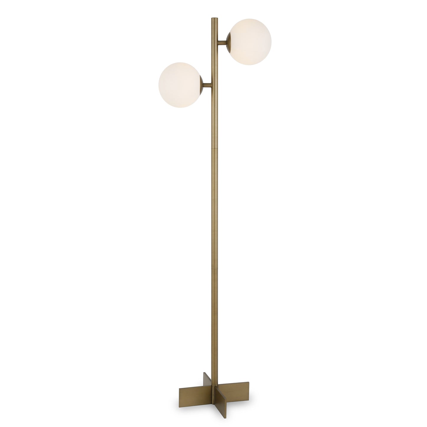 Brass 2-Light Tree Floor Lamp w/ Shade
