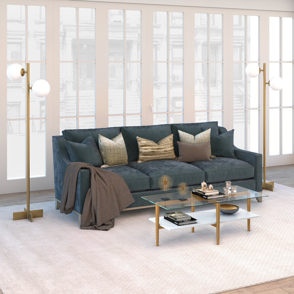 Brass 2-Light Tree Floor Lamp w/ Shade