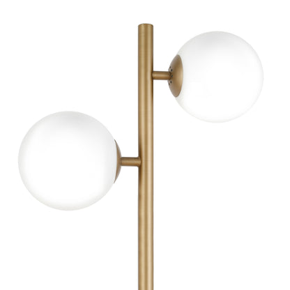 Brass 2-Light Tree Floor Lamp w/ Shade