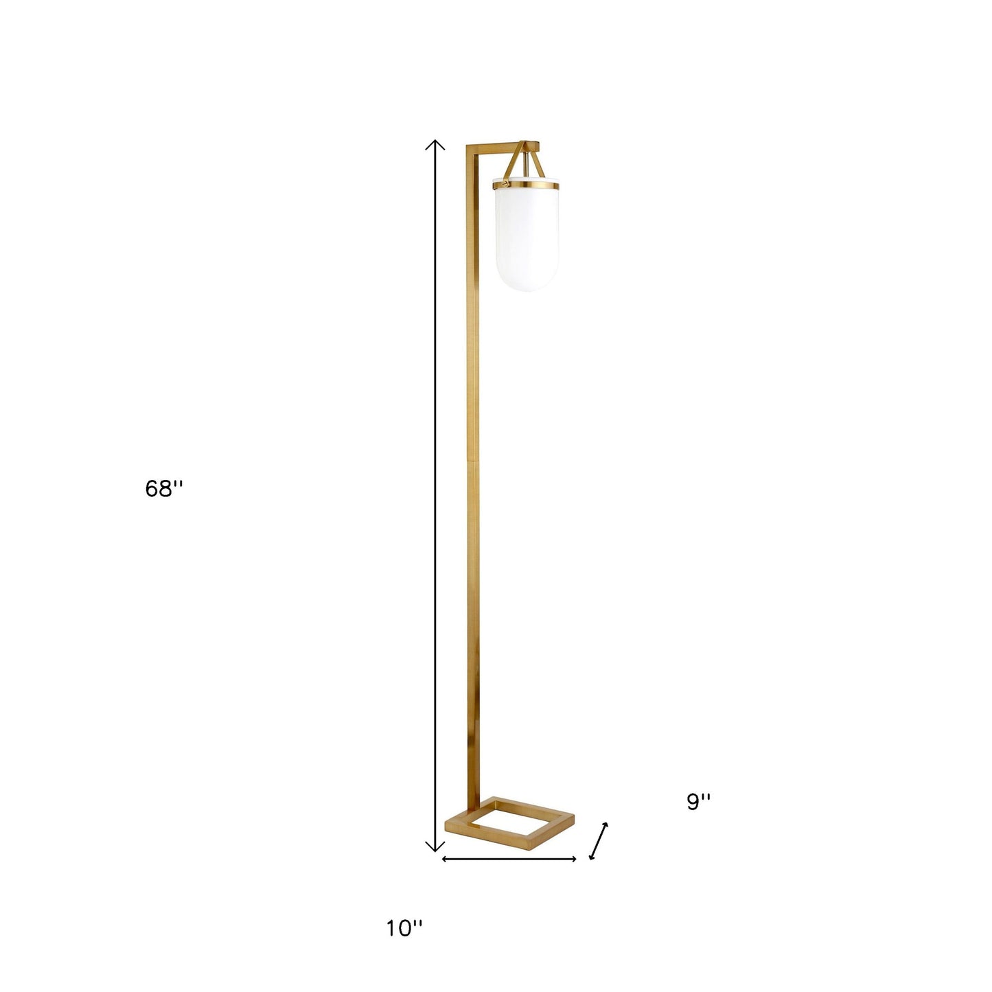 Brass Floor Lamp w/ White Shade