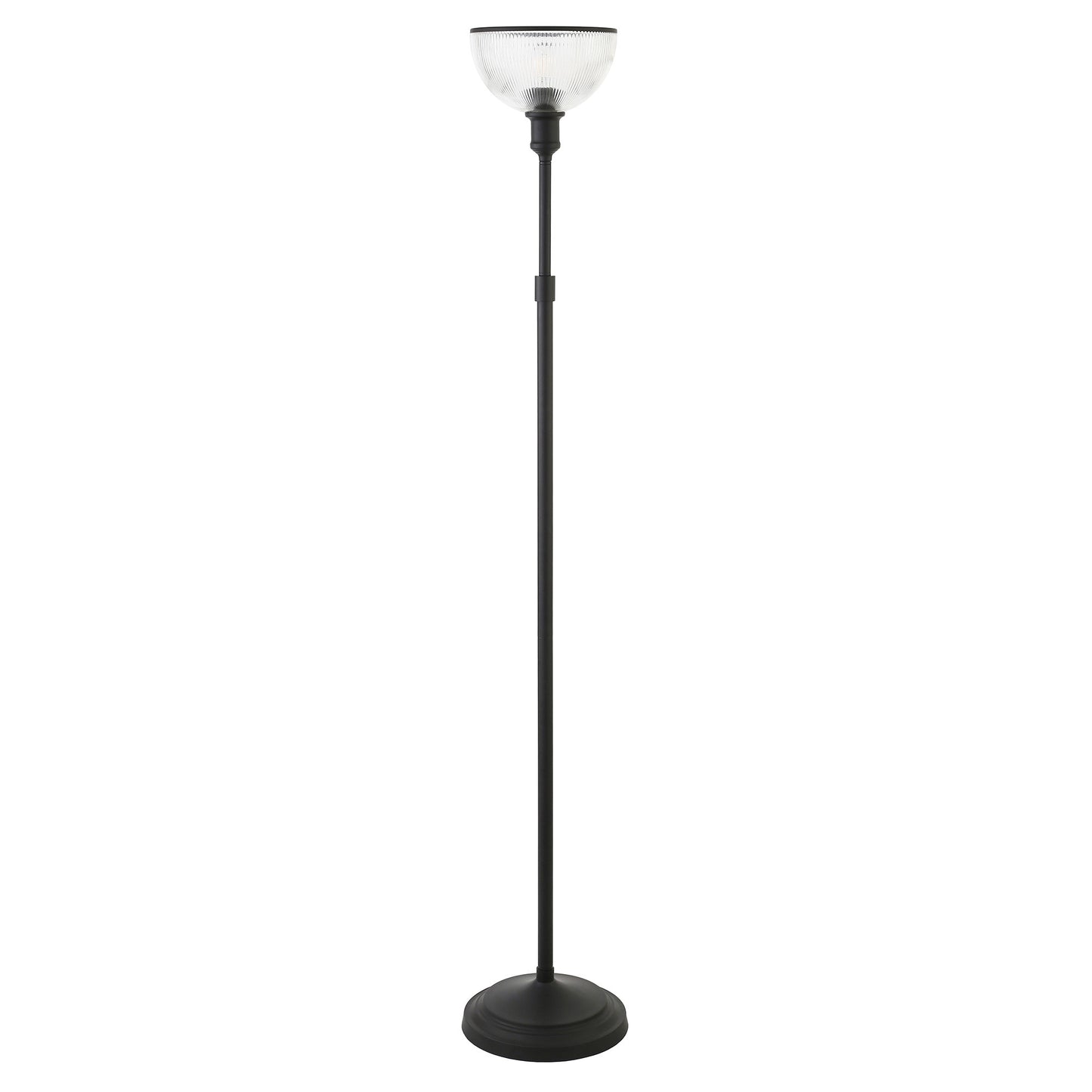 Black Floor Lamp w/ Clear Glass Shade