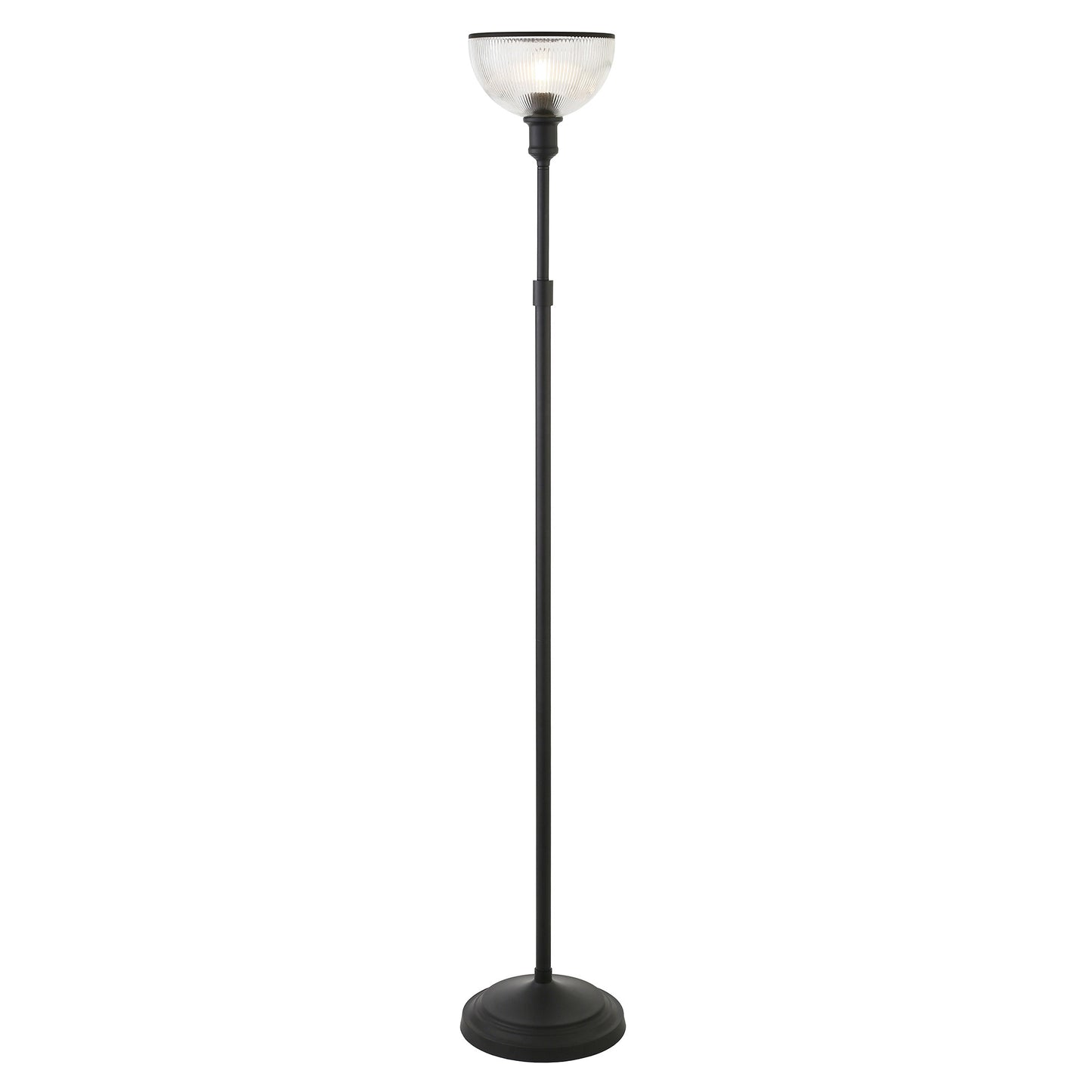 Black Floor Lamp w/ Clear Glass Shade