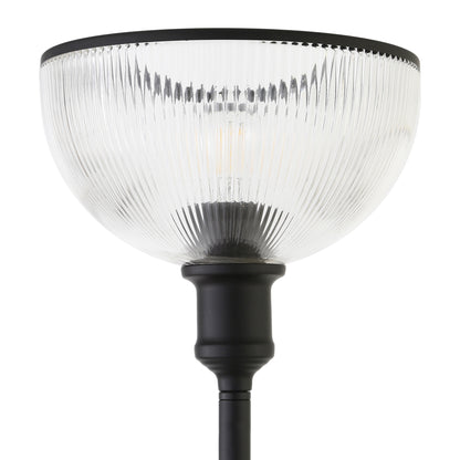 Black Floor Lamp w/ Clear Glass Shade