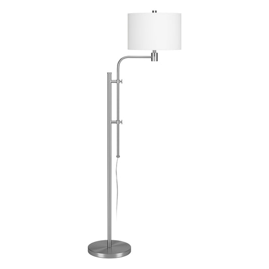 Nickel Adjustable Floor Lamp w/ Shade
