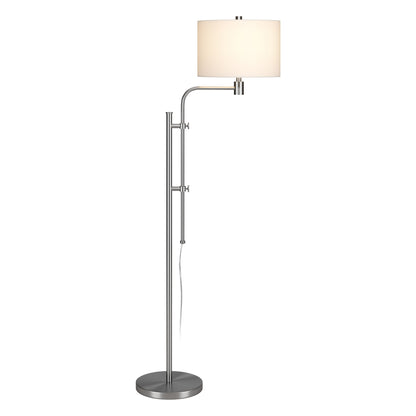 Nickel Adjustable Floor Lamp w/ Shade