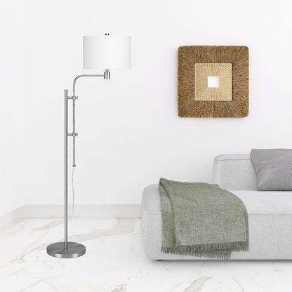 Nickel Adjustable Floor Lamp w/ Shade