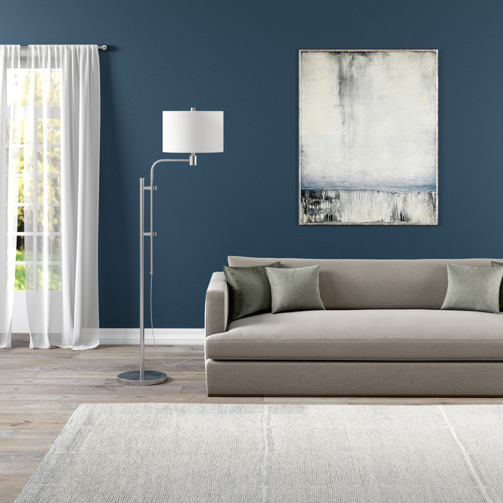 Nickel Adjustable Floor Lamp w/ Shade